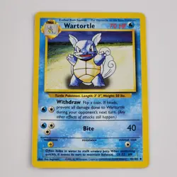Wartortle - Base Set 42/102 Pokemon TCG Card Vintage WOTC LP Squirtle Evolution - Image 1