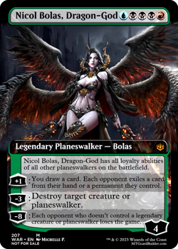 NICHOL BOLAS, DRAGON-GOD : MTG altered-art magic card : with Sexy Demoness!! - Image 1