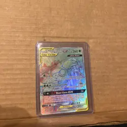 Pokemon Unbroken Bonds Full Art Rainbow Pheromosa & Buzzwole GX Card 215/214 - Image 1
