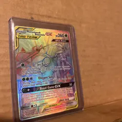 Pokemon Unbroken Bonds Full Art Rainbow Pheromosa & Buzzwole GX Card 215/214 - Image 3