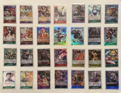 ONE PIECE 28 CARD LOT SPARKLE SUPER RARE NAMI LUFFY ZORO BOA SANJI SHANKS LAW - Image 1