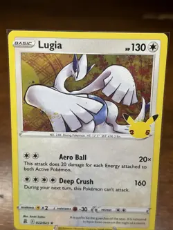 Lugia 22/25 Celebrations Holo Rare Pokemon Card TCG 022/025 25th Anniversary - Image 3
