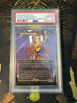 MTG Celes, Rune Knight 0209 Char Borderless Surge Foil Mythic PSA 10 - Image 1