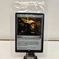 MTG Peter Parker's Camera Foil Spider-Man Prerelease SEALED Promo - Image 1