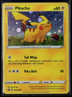 Pikachu SWSH039 Holographic Black Star Promo Pokemon TCG LP - Image 1