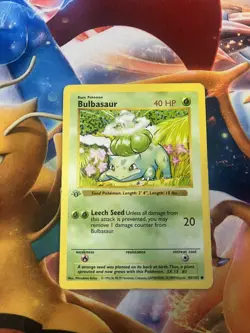 Pokemon TCG Base Set Bulbasaur 1st Edition Shadowless 44/102 MP/HP - Image 1