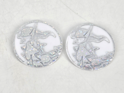 Pokemon Arceus Silver Rainbow Holo Foil TCG Coin Lot of 2 Good Condition - Image 1