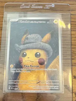 Pokemon Pikachu With Grey Felt Hat Van Gogh Full Art Promo SVP EN 085 - Image 1