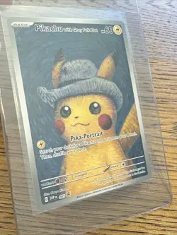 Pokemon Pikachu With Grey Felt Hat Van Gogh Full Art Promo SVP EN 085 - Image 2