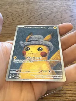 Pokemon Pikachu With Grey Felt Hat Van Gogh Full Art Promo SVP EN 085 - Image 3