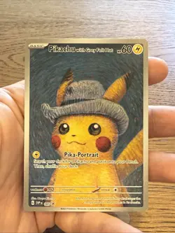 Pokemon Pikachu With Grey Felt Hat Van Gogh Full Art Promo SVP EN 085 - Image 4