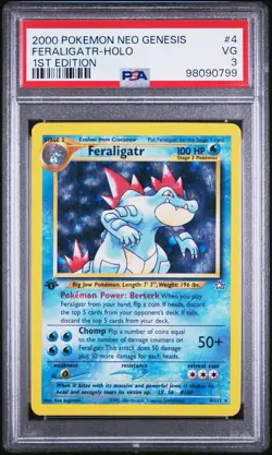Vintage (2000) Pokemon Neo Genesis 1st Edition Feraligatr 4/111 PSA Holo Regrade - Image 1