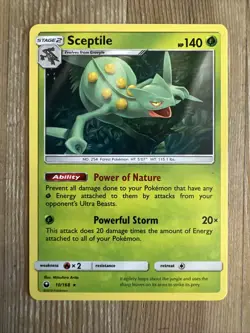 Pokemon TCG Sceptile Sun & Moon: Celestial Storm 10/168 Regular Rare NM - Image 1