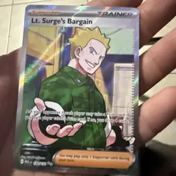 Pokemon TCG Lt. Surge's Bargain Full Art Holo Rare 170/132 Mega Evolutions NM - Image 1
