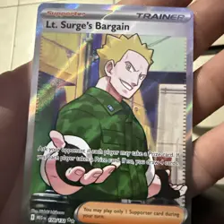 Pokemon TCG Lt. Surge's Bargain Full Art Holo Rare 170/132 Mega Evolutions NM - Image 2