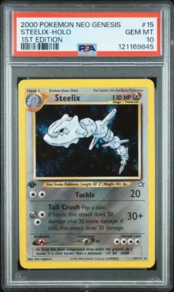 2000 POKEMON NEO GENESIS 1ST ED #15 STEELIX-HOLO PSA 10 - Image 1