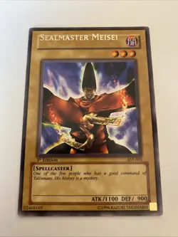Yugioh - Sealmaster Meisei AST-003 1st Edition RARE VLP/NM X1 - Misprint/Shift - Image 1