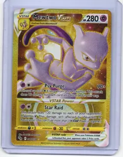 Pokemon Card - Mewtwo VSTAR - 086/078 - Pokemon GO - 2022 - Gold Secret - Image 1