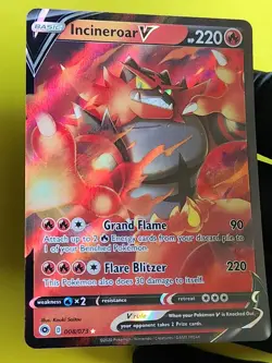 Incineroar V 008/073 Champions Path Holo Ultra Rare Pokemon Card TCG NM - Image 1