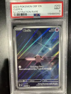 Pokemon TCG Cleffa Holo Illustration Rare Card 202/197 Obsidian Flames PSA 9 - Image 1