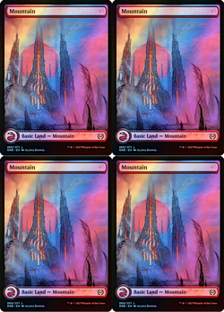 4x Mountain 265 Phyrexia: All Will Be One MTG Foil Basic Land Playset - Image 1