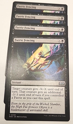 x4 Faerie Fencing WOE MTG 90 UNCOMMON M/NM 4x - Image 1