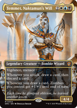Temmet, Naktamun's Will (Borderless) [Aetherdrift Commander] Magic MTG - Image 1