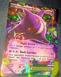 Gengar EX 34/119 - XY Phantom Forces Ultra Rare Holo Pokemon Card LP - Image 1