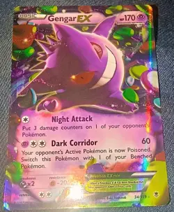 Gengar EX 34/119 - XY Phantom Forces Ultra Rare Holo Pokemon Card LP - Image 2