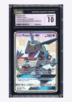 Pokemon CGC 10 GEM Rayquaza GX Shiny Holo 2019 177a/168 Hidden Fates English - Image 1
