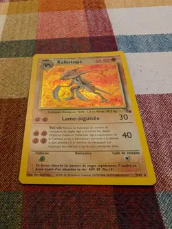 Kabutops FRENCH 9/62 Fossil Pokemon Card Holo Rare Pokemon LP Vintage TCG - Image 2