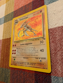 Kabutops FRENCH 9/62 Fossil Pokemon Card Holo Rare Pokemon LP Vintage TCG - Image 3