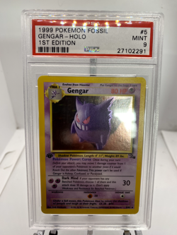 1999 Pokemon Fossil Gengar Holo 1st Edition PSA 9 - Image 1