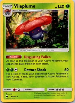 Vileplume - 6/147 - Reverse Holo Rare Pokemon SM3 Burning Shadows - Image 1