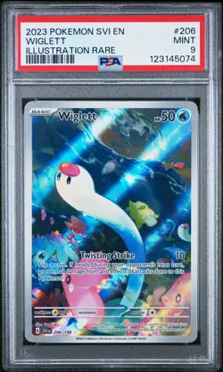 2023 POKEMON SVI EN-SCARLET & VIOLET ILLUSTRATION RARE #206 WIGLETT PSA 9 - Image 1