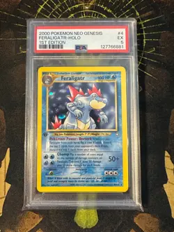 Pokemon Feraligatr 4/111 Neo Genesis 1st Edition Holo Vintage PSA 5 - Image 1