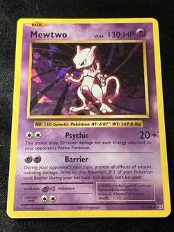 Pokemon TCG Mewtwo XY Evolutions 51/108 Cracked Ice Holo - Image 1