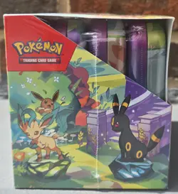 Pokemon Prismatic Evolutions Mini Tin Display Box 8 Tins Individually Sealed - Image 3