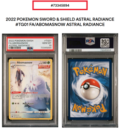 2022 Pokemon SWSH Abomasnow TG01/TG30 Astral Radiance PSA 10 FA Full Art Trainer - Image 2