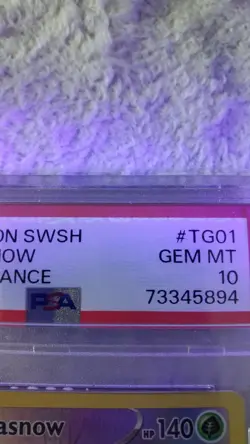 2022 Pokemon SWSH Abomasnow TG01/TG30 Astral Radiance PSA 10 FA Full Art Trainer - Image 3
