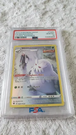 2022 Pokemon SWSH Abomasnow TG01/TG30 Astral Radiance PSA 10 FA Full Art Trainer - Image 4