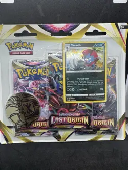 Pokemon TCG: Sword & Shield - Lost Origin 3 Pack Blister - Weavile Promo - Image 1