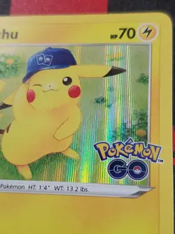 Pokemon TCG | Pikachu | Pokemon GO stamped | N0.025 | 028/078 Holographic Rare ! - Image 3