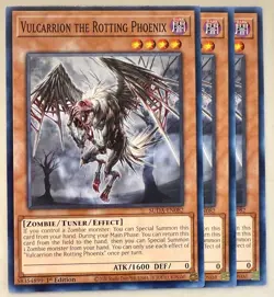 Yugioh! 3x Vulcarrion the Rotting Phoenix SUDA-EN082 Common 1st Ed NM - Image 1