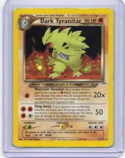 Pokemon Card - Dark Tyranitar Holo - 11/105 - Neo Destiny - 2002￼ - Image 1