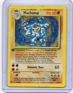 Pokemon Card - Machamp Holo 1st Edition - 8/102 - Base Set - 1999 - Image 1