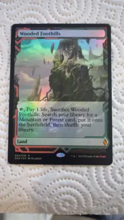 Zendikar Rising Expeditions Foil Wooded Foothills Card NM MTG Magic - Image 2