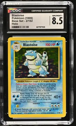 CGC 8.5 Blastoise 1999 Base Set 2/102 Holo Pokemon Card - Image 1