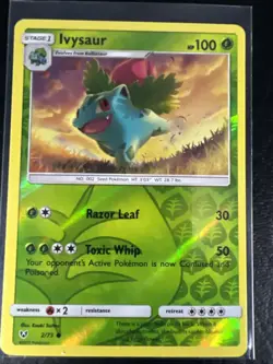 Ivysaur 2/73 Shining Legends Pokemon 2017 TCG Reverse Holo Card ( Pack Fresh ) - Image 1