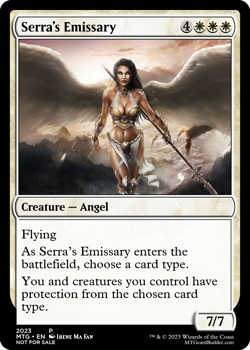 SERRA'S EMISSARY : MTG altered-art magic card : with Angelic Hardbody! - Image 1